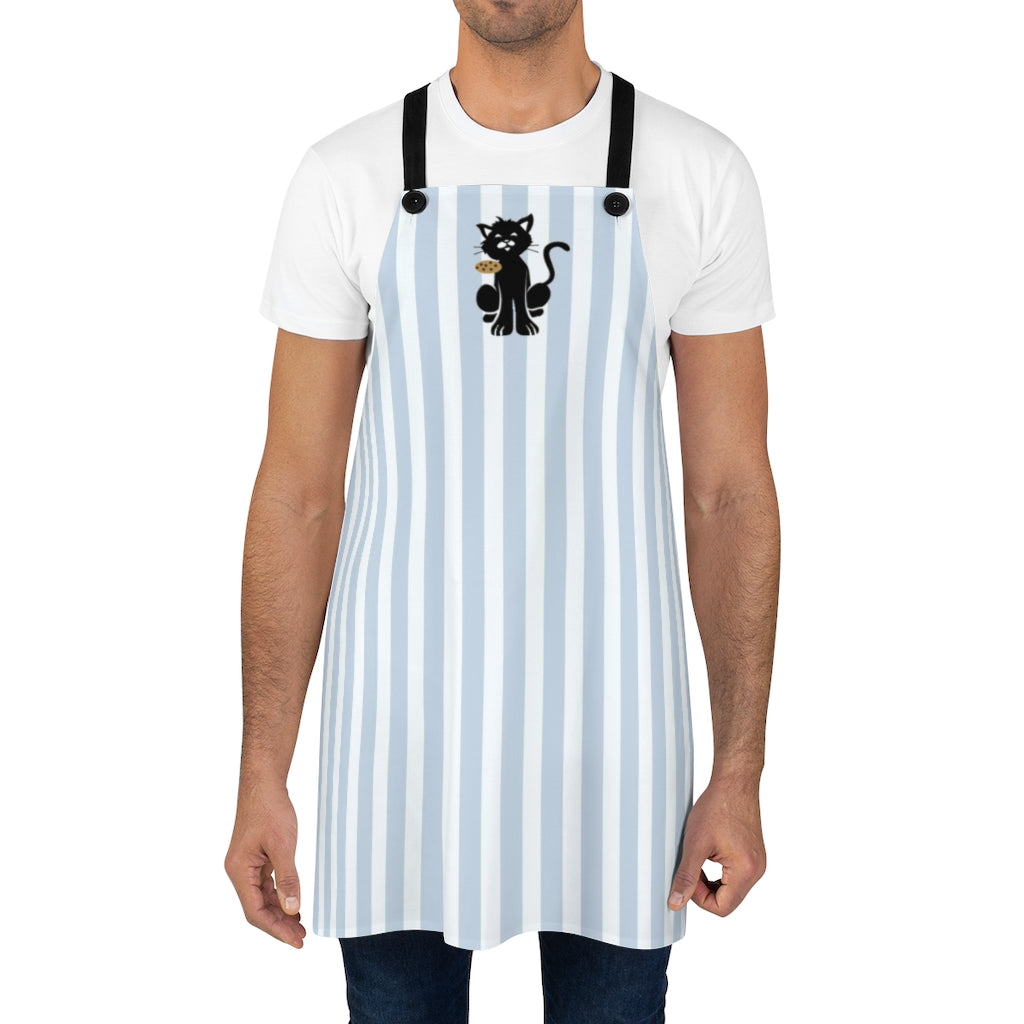 Cat's Cookies Apron, Blue Stripes