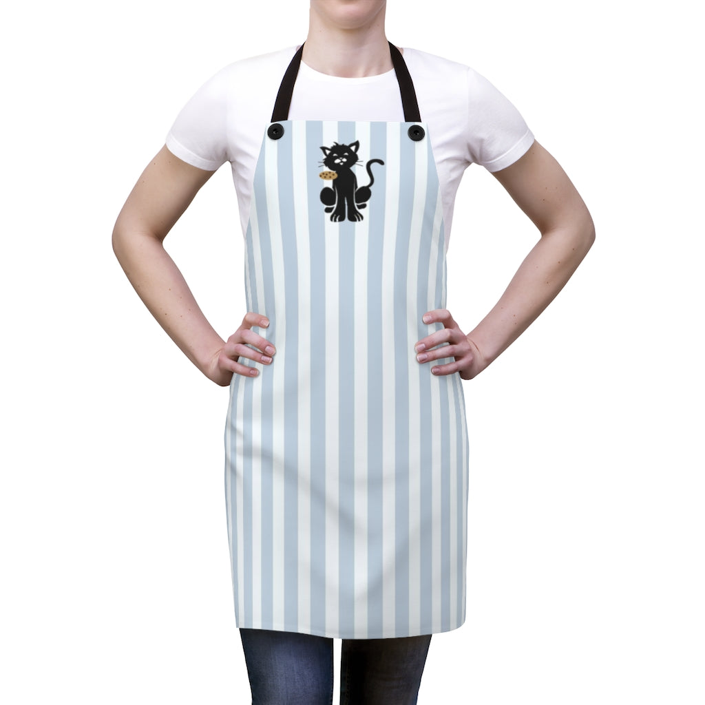 Cat's Cookies Apron, Blue Stripes