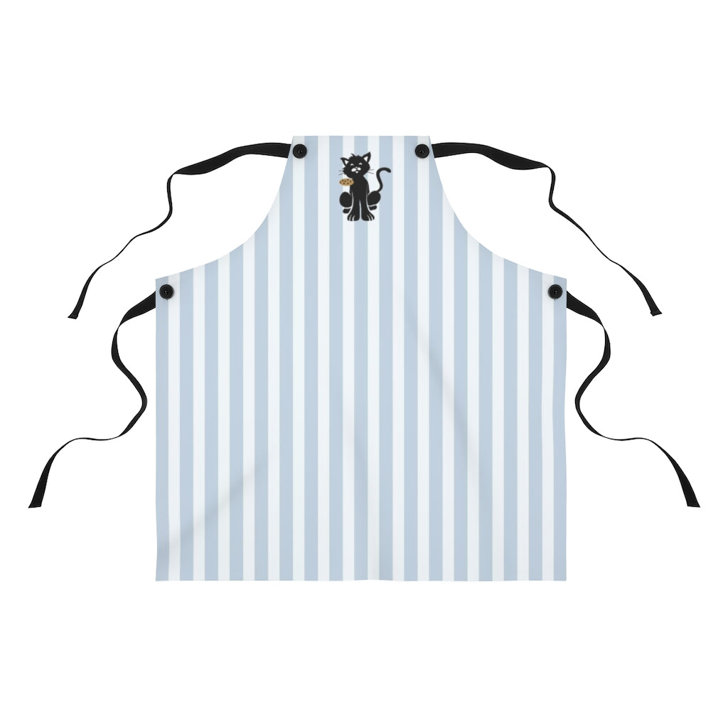 Cat's Cookies Apron, Blue Stripes